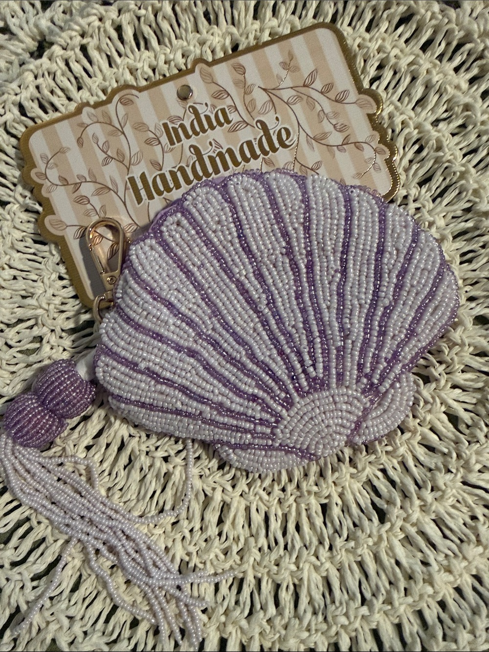 India handmade beaded small bag NWT